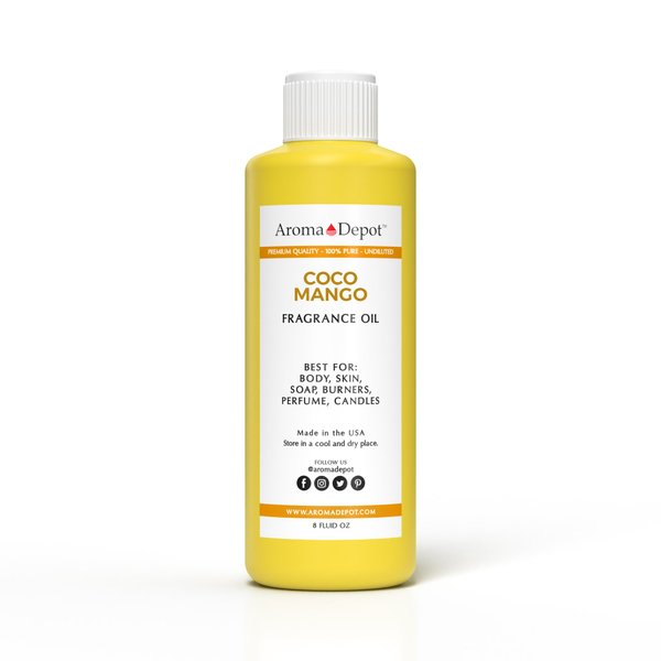 Aroma Depot 8 oz / 8 Ounce Coco Mango Unisex Perfume/Body Oil Our Interpretation, Premium Quality Uncut Fragrance Oil Soap, Candle Making & Incense