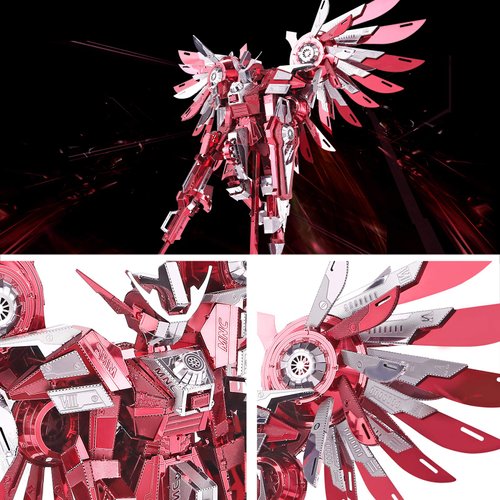 Piececool 3D Metal Puzzles for Adults, Thundering Wings Figure Mecha Model Kits Steel Metal 3D Model Building Blocks, Brain Teaser DIY Learning Toys for Teens Man Woman, 215 Pcs