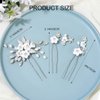 Gorais Flower Wedding Hair Pins Crystal Bridal Hair Pieces Pearl Bride Hair Clips Hair Accessories for Women and Girls (Pack of 3)