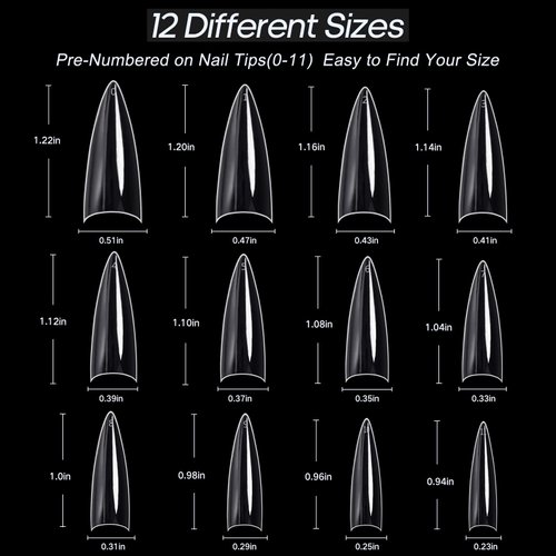 Ranrose 120PCS Short Nail Tips,Short Soft Gel Stiletto Nail Tips Half Cover False Nail Almond Shape Point Acrylic Sharp Artificial False Nail For DIY