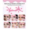 Silicone Eyeliner Eyebrow Shaping Stencil Set-5 in 1 Winged Tip Eyeliner Aid,6 in 1 Eyebrow Stencil Aid,Reusable Multifunctional Eye Makeup Tool,for Women Winged Eyeliner, Defined Brow,Lip Line-Yellow