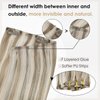 Full Shine Seamless Clip in Hair Extensions Human Hair 18 Inch Blonde Highlights Clip in Extensions Skin Weft Dark Golden Brown Mix Blonde Human Hair Extensions Pu Weft 8Pcs 120 Grams Full Head