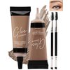 Tinted Eyebrow Gel Kit-2PCS Brown Thickening Brow gel para cejas,Brow Fillers,Fast Definitio Brow Glue,Natural Long Lasting Waterproof Eyebrow Makeup Gift for Women with 2 Eyebrow Brushes-Set 03