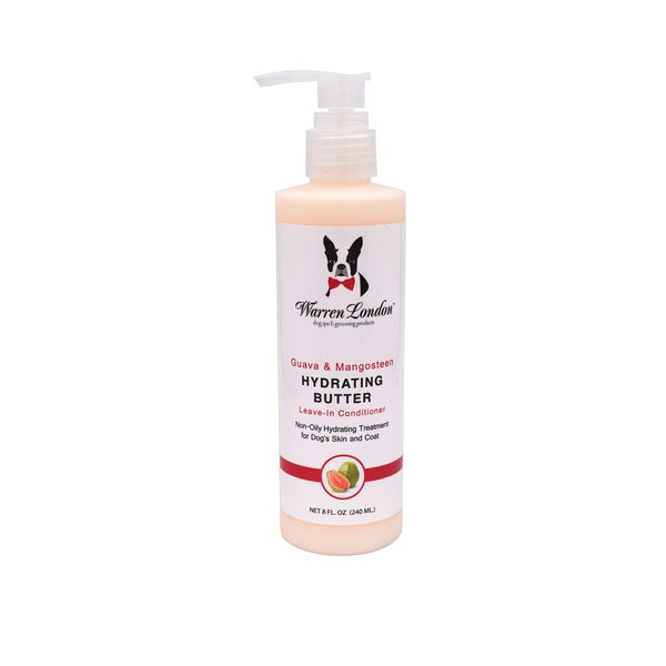 Warren London Hydrating Butter Leave In Pet Conditioner for Dogs | Lotion Skin and Coat Aloe Puppy & Dog Hair Detangler, Dry Skin, Fur Dandruff Use After Shampoo Bathing Made in USA Guava 8oz