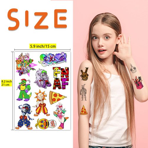 Pounchi Horror Game Temporary Tattoos (8 Sheets) Christmas Gifts Cartoon Decor Cosplay Waterproof Temporary Tattoos Cartoon Stickers Party Favors Supplies for Teens Kids