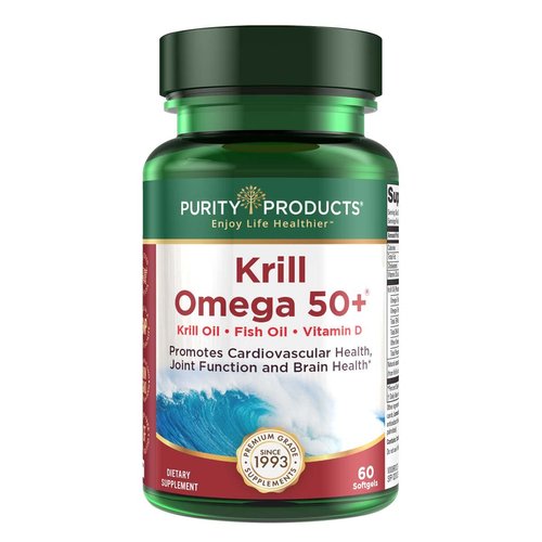 Purity Products Krill Omega 50 (Krill + Fish Oil Blend 1000mg + Astaxanthin 500mcg + Phospholipid...