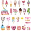 Ooopsi Ice Cream Temporary Tattoos for Kids 180PCS - Ice Cream, Lollies, Cookie, Cake Tattoo Stickers - Sweet Summer Tattoos Sticker for Girl Birthday Party Decorations Supplies Favors(17 Sheets)
