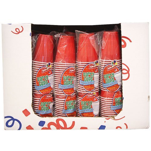 Party Dimensions 20 Count Plastic Cups, 12-Ounce, Red