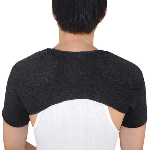 ITODA Knitted Double Shoulder Warm Compression Sleeve Wrap Recovery Office Home Knit Cashmere Guard for Rotator Cuff Shoulder Chronic Tendonitis Pain Relief