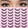 Yawamica Manga Lashes Wispy False Eyelashes Anime Lashes 14 Pairs Pack 8D Thick Eyelashes Spiky Strip Lashes Natural Look 15mm Fake Eyelashes Doll Lashes Look like Eyelash Extension