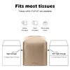 Tissue Box Cover, Tclouda, Modern PU Leather Square Tissue Box Holder for Creative Decorative, Ideal for Bathrooms/Office/Car/Nightstand/Outdoor Tent/Dining Table, 5"X5"X5", Single Beige