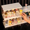 Stackable Acrylic Display Case with Shelves—Collectibles Organizer for Popmart, Blind Box, Lego, Mini Figurines and Dolls Clear and Shelf Design for Versatile Display Options (10.6x5.5x6.3)