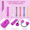 WILLBOND 60 Pieces Hair Perm Rods Set Plastic Perming Rods Cold Wave Rods Hair Curling Rollers with Tail Comb Steel Pintail Hair Comb for Hairdressing Hair Styling (Soft Color,Multi Sizes)