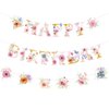 Luvsweets Wildflower Birthday Decorations for Girls - 3 Pcs Wildflower Happy Birthday Banner Decoration Party Supplies Garland Flower Party Decorations for Women Girl Birthday Decor