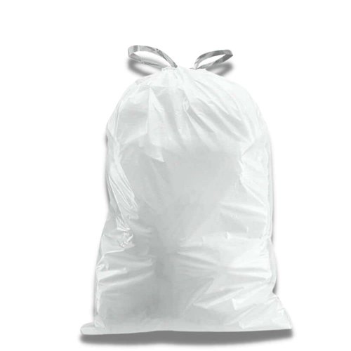 Plasticplace 4 Gallon Trash Bags │ 0.7 Mil │ Drawstring White Garbage Can Liners │ 17" x 16" (100 Count)