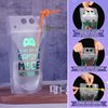 Video Game Party Favors Drink Pouch Cups with Straws Plastic Drink Pouches Clear Zipper Bags Reusable Drink Pouches for Birthday Party Decor Gamer Party Favors Gift (Red/Blue/Green/Orange, 24 Pcs)