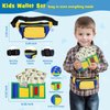 Learn2M Play Purse for Little Boys Ages 3-6, My First Wallet Toy with Waist Bag, Dinosaur Wallet, Sunglasses, Smartphone, Smartwatch, Car Keys, Life Cards and Fake Money