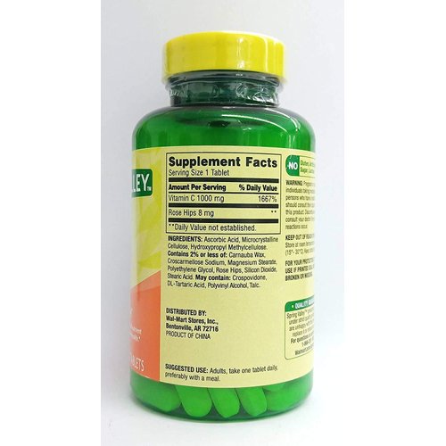 Spring Valley - Vitamin C 1000 mg, With Rose Hips, 100 Tablets