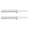 RADA Cutlery Curved Paring Knife Stainless Steel Blade With Aluminum Made in USA, 6-1/8 Inch, Silver handle, 2 Pack