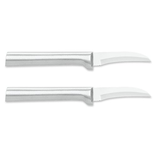 RADA Cutlery Curved Paring Knife Stainless Steel Blade With Aluminum Made in USA, 6-1/8 Inch, Silver handle, 2 Pack