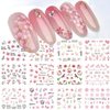 36 Sheets Flower Nail Art Stickers Decals Butterfly Water Transfer Nail Decals Pink Sakura with Designs Nail Decorations for Women DIY Nail Supplies