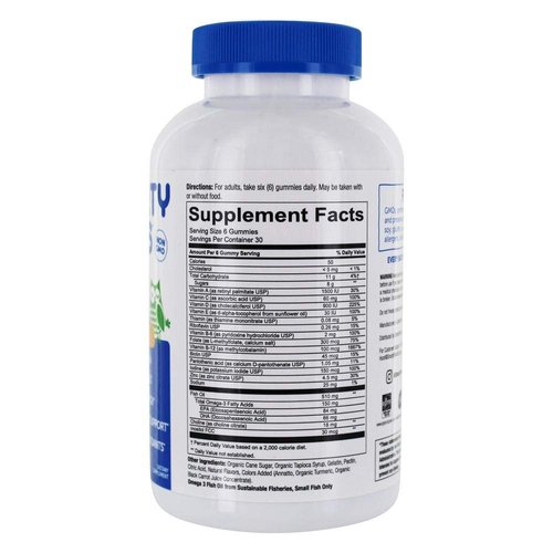 SmartyPants Adult Complete Daily Gummy Vitamins: Gluten Free, Multivitamin & Omega 3 DHA/EPA Fish Oil, Methyl B12, Vitamin D3, Non-GMO, 180 count (30 Day Supply)