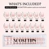 BTArtboxnails XCOATTIPS Ombre Nails - Extra Short Square Press on Nails, 150Pcs 15 Sizes Nude Square Nails Peach, Soft Gel Nails False Nail, Soak Off Acrylic Fake Nails Extensions