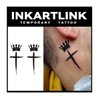 INKARTLINK Temporary Tattoos, 3 Sheets Small Semi Permanent Tattoo, Adult Art Design Temporary Tattoos, Lasts 1-2 Weeks, Waterproof, Realistic Look, No Adhesive, No Reflection (Crown and Cross)