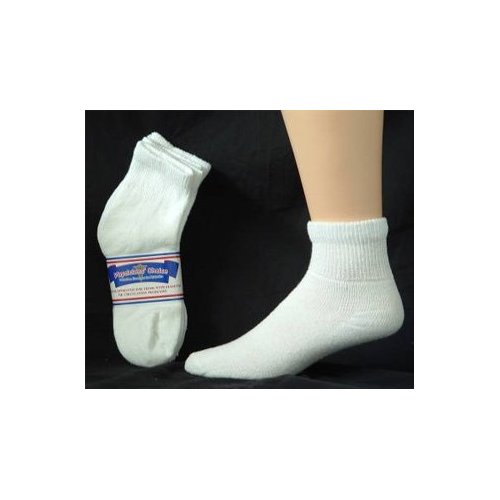 Diabetic Crew Socks (1 Dozen Pairs) (13-15, White)