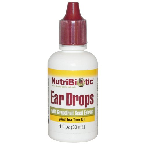 NutriBiotic Ear Drops with Grapefruit Seed Extract and Tea Tree Oil (Pack of 2), 1 Oz Each