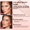 3Pc Cream Contour Stick Makeup, Hightlighter Makeup + Bronzer Stick + Cream Blush, Waterproof Cream Contouring Pen Non Stick Non Greasy Long Lasting Lightweight Face Makeup Kit,Fair-Light
