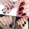 20 Sheets 280 Pieces Black Nail Wraps Self Adhesive Full Cover Nail Decals Art Nail Polish Stickers Halloween False Nail Decals Manicure Stickers with 2 Pcs Nail Files for Girls Women(Chic Style)