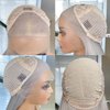 RONGDUOYI Colorful Synthetic Lace Front Wigs for Women Grayish Blonde Loose Curly Wig Heat Resistant Fiber Hair Natural Hairline Daily Use Cosplay Wig