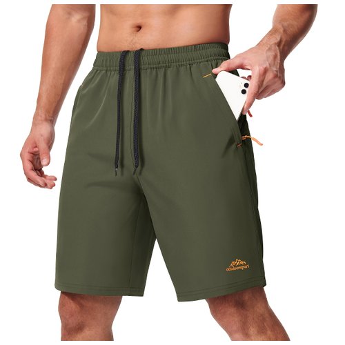 MAGCOMSEN Summer Shorts for Men Quick Dry Hiking Shorts Mens Running Shorts Breathable Shorts Climbing Shorts Camping Shorts Army Green 36