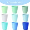 Youngever 8 Ounce Kids Cups, 9 Pack Kids Plastic Cups, 8 Ounce Kids Drinking Cups, Toddler Cups, Cups for Kids Toddlers, Unbreakable Toddler Cups (Coastal Colors)