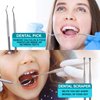 Dental Tools, 6 Pack Teeth Cleaning Tools Stainless Steel Dental Scraper, Pick Hygiene Set with Mouth Mirror, Tweezer Kit for Dentist, Personal Using, Pets - Tooth Tartar Plaque Scraper Remover