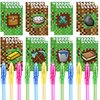 Jiaoohoo 24 Pcs Pixel Theme party favors |12 invisible ink pen and 12 party mini Pixel Theme Notepads| Pixel Theme party Goodie Bag Stuffers, Classroom Prizes, party supplies