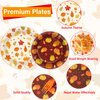 96Pcs Thanksgiving Party Supplies Fall Themed Party Plates and Napkins Autumn Pumpkins Leaves Paper Tableware Disposable Dinnerware Set Maple Party Decorations Favors for Holiday Picnic, Serves 24