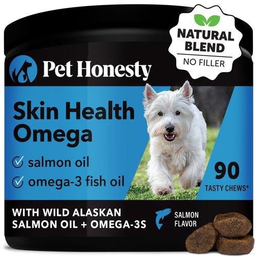 Pet Honesty Omega SkinHealth Chews for Dogs - Omega 3 Fish Oil - Krill, Spirulina, Omega-3s, Alas...