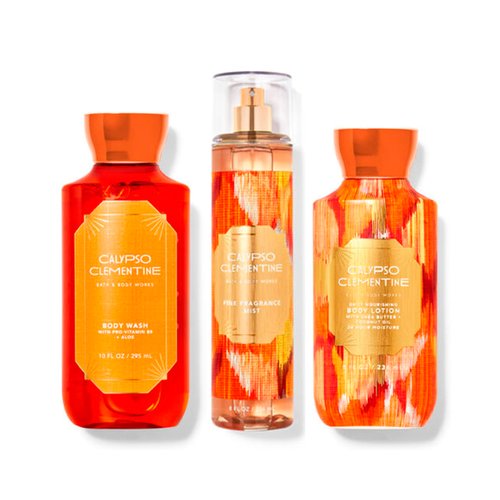 BBW - Bath and Body - Calypso Clementine - 3 pc Bundle - Trio - Body Wash 10 oz., Fine Fragrance Mist 8 oz., and Body Lotion 8 oz. - 3 Piece Set