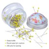 eZAKKA Pin Cushion, Sewing Pins for Sewing with Needle Pin Holder and Glass Bottle 200 Pieces Pearl Needles Quilting Pin Cushion Kit