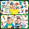 Building Block Individually Wrapped Tattoos, Block Temporary Tattoo Stickers, Building Blocks Birthday Decoration Party Supplies, Blocks Party Favors Gifts Rewards Activity for Kids Boys Girls