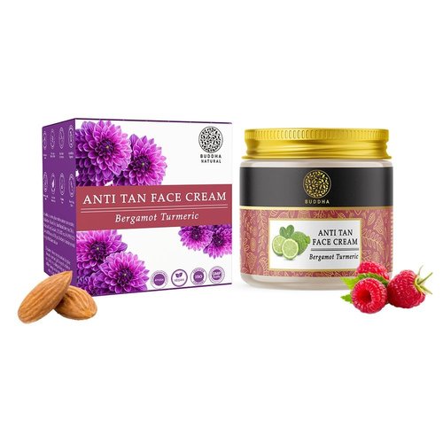 Buddha Natural Anti Tan Face Cream - 100% Ayush Certified - De-Tan Face Cream, Sun Tan Removal, Skin Brightening (75 G (Pack Of 1))