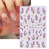 6 Sheets Autumn Nail Decals Fallen Leaves Flower Nail Art Stickers 3D Self-Adhesive Fall Maple Leaf Nail Stickers with Nail Tweezers Heart Floral Nail Decoration for Women Girls Manicure Nail Supplies