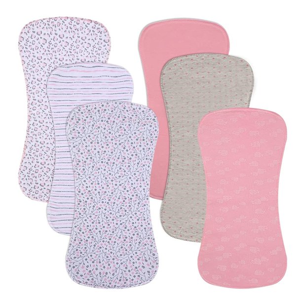 Gelisite 6 Pack Cotton Baby Burp Cloths Extra Absorbent Soft for Baby Boys and Girls
