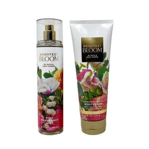 Generic Bath and Body Work Brightest Bloom - Duo Gift Set - Fragrance Mist and Body Cream