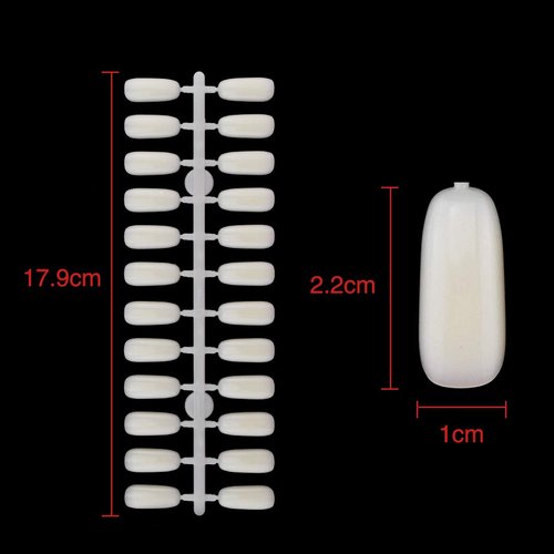 120 Tips/pack Square Natural Color Flat Practice False Nail Tips for Professional Nail Gel Polish Board Display Book Chart Nail art Salon