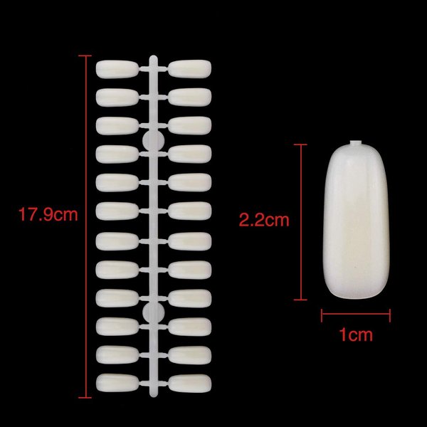 120 Tips/pack Square Natural Color Flat Practice False Nail Tips for Professional Nail Gel Polish Board Display Book Chart Nail art Salon
