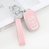 PIFOOG Key Fob Cover for Honda 2023 2024 Accord Civic HRV CRV Pilot Accessories 5 Button Car Keys Case Shell Bling Keychain Full Protector TPU Women Girly Pink Silver