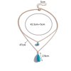 TseanYi Boho Teardrop Turquoise Neckalce Layered Turquoise Pendant Neckalce Gold Circle Turquoise Choker Necklace Vintage Layering Turquoise Water drop Necklace